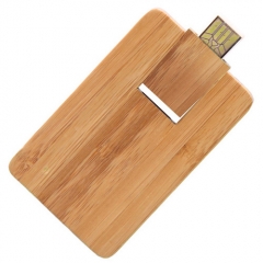 Memoria usb de madera de bambu, formato  tarjeta de crdito  desde 1 hasta 8gb. ref. octcard1
