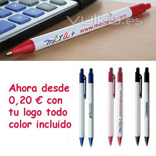 Bolgrafo con tu logo todo color incluido. Categora: Merchandising.Desde 0,20 EUR/u. Ref. DTMK3