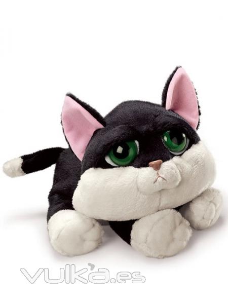 Peluches gatos de calidad. PELUCHE GATO OJOS GRANDES BLANCO Y NEGRO MEDIANO oasisdecor.com