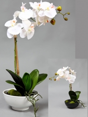 Centros florales artificiales. orquidea butterfly artificial en maceta sencilla oasisdecor.com