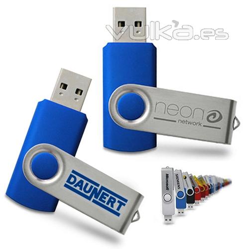 Memoria USB, modelo Swibel. Carcasa de cualquier color. Desde 1 hasta 16Gb. Ref. USBSWc