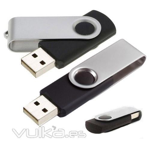 Memoria USB, modelo Swibel. Carcasa negra. Desde 1 hasta 16Gb. Ref. USBSWn