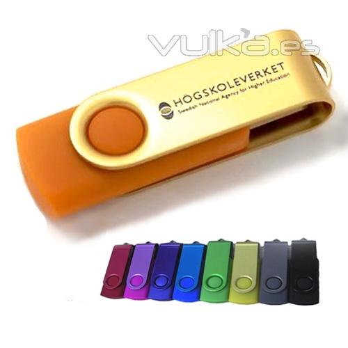 Memoria USB, modelo Swibel. Capuchn y carcasa  a color. Desde 1 hasta 16Gb. Ref. USBSWm3