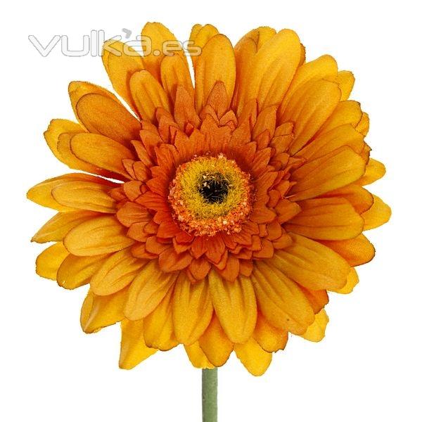 Flor artificial gerbera naranja 60 en lallimona.com