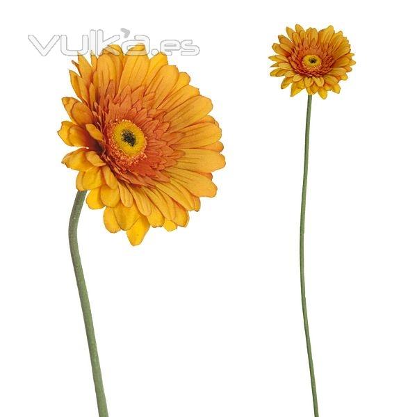 Flor artificial gerbera naranja 60 en lallimona.com (detalle 1)