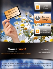 Aq design disena el anuncio publicitario del producto contarapid en prensa especializada contable