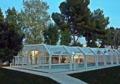CUBIERTA PISCINA TELESCÓPICA BLANCA