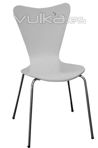 Silla JACOB, cromada, lacada blanco