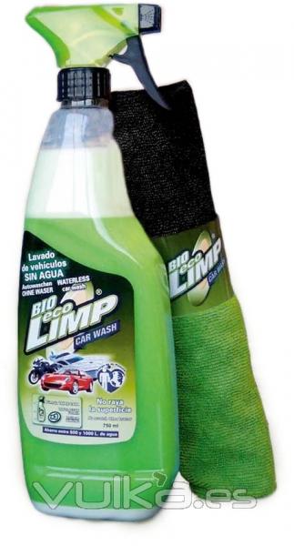 Detergente para la limpieza de automviles sin uso de agua. 