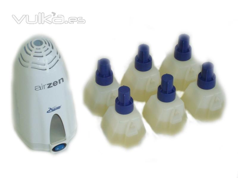 Pack difusor electrico de aromas y repelente de insectos con 6 cargas de recambio. 