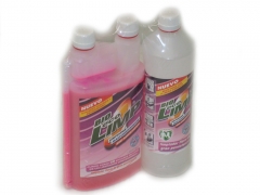 Limpiador rosa multifuncionalal diluir una parte de este con 19 de agua obtenemos 20l de producto