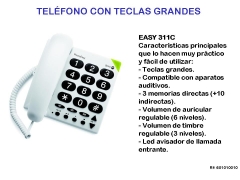 Telefono fijo con teclas grandes