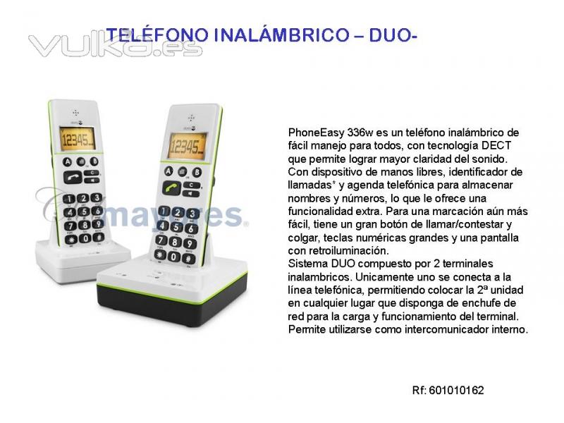 TELÉFONO INALAMB. DUO CON AMPLIFICACIÓN DE VOLUMEN DE CONVERSACIÓN