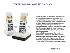 Telfono inalamb. duo con amplificacin de volumen de conversacin