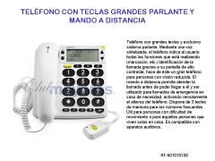 Telefono fijo parlante y mando a distancia de emergencia