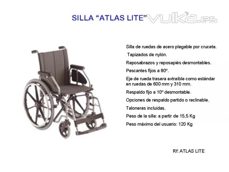 SILLAS DE RUEDAS PLEGABLES DE ACERO