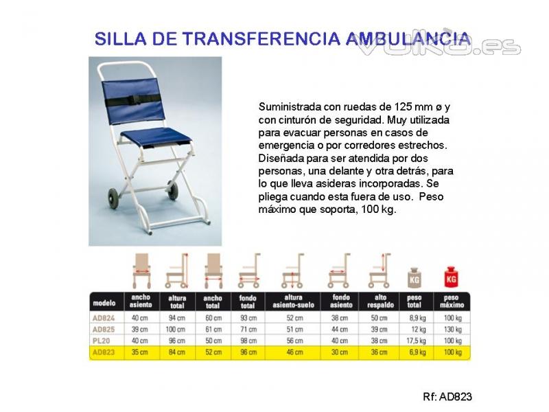 SILLA PARA AMBULANCIA