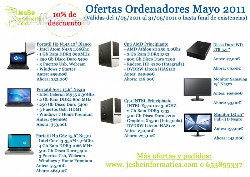 Oferta de ordenadores mes de Mayo 2011
