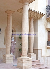 Columna travertino, marmol, granito, caliza, arenisca