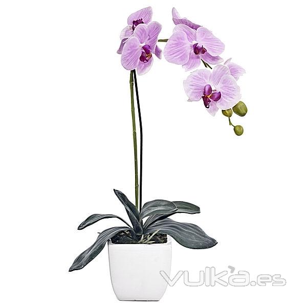 Planta artificial flores orquidea lavanda en lallimona.com