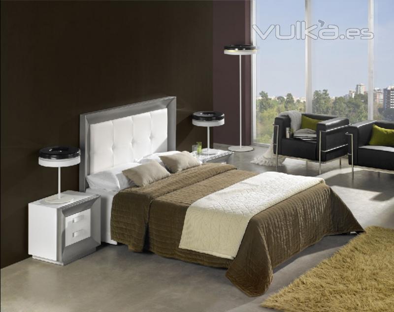 dormitorio en laca blanca y plata,mas posibilidades de acabados
