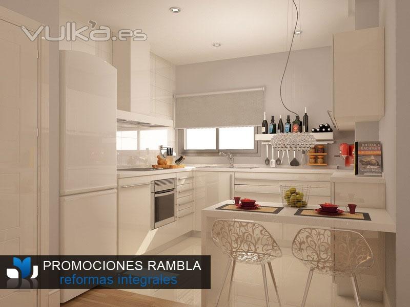 Diseo de cocina realizado por Reformas integrales PromoRambla