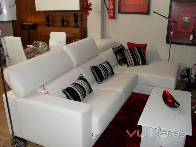 sofa chaislonge en piel regenerada,telas a elegir