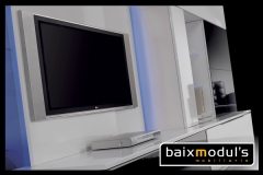 Comedor moderno con trasera tv iluminada con leds