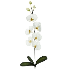 Rama artificial flores orquideas blancas con hojas en lallimona.com