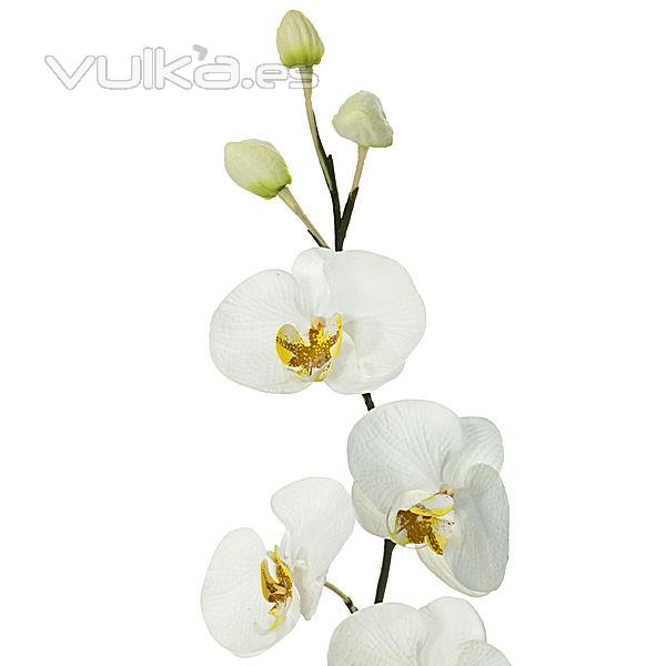 Rama artificial flores orquideas blancas con hojas en lallimona.com (detalle 1)