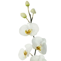 Rama artificial flores orquideas blancas con hojas en lallimona.com (detalle 1)