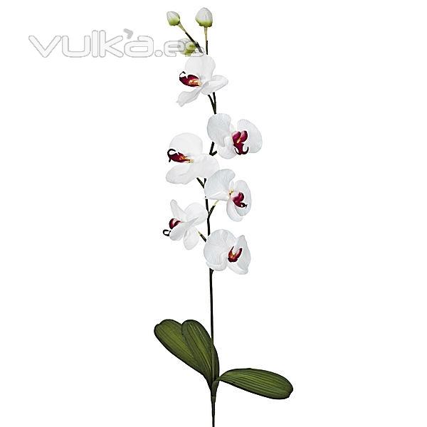 Rama artificial flores orquideas blancas cereza con hojas en lallimona.com