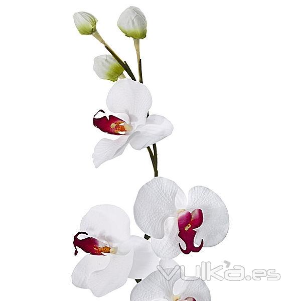 Rama artificial flores orquideas blancas cereza con hojas en lallimona.com (detalle 1)