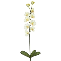 Rama artificial flores orquideas crema pequeas con hojas en lallimona.com