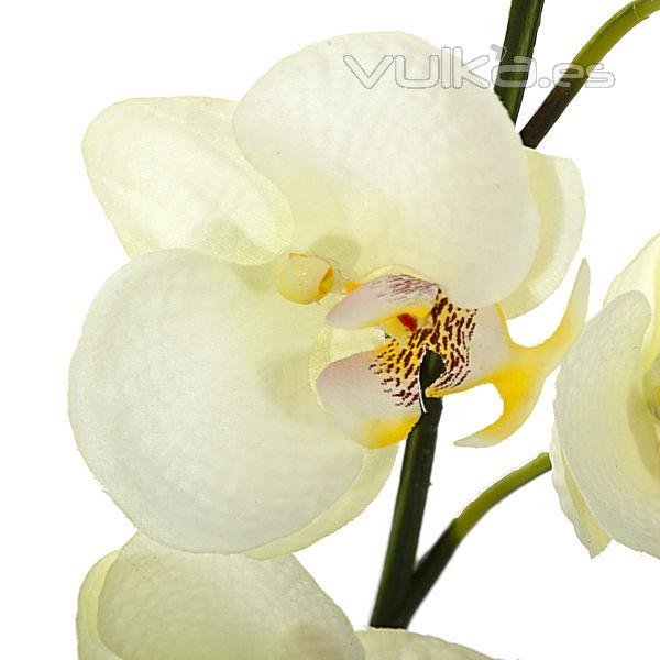 Rama artificial flores orquideas crema pequeñas con hojas en lallimona.com (detalle 2)