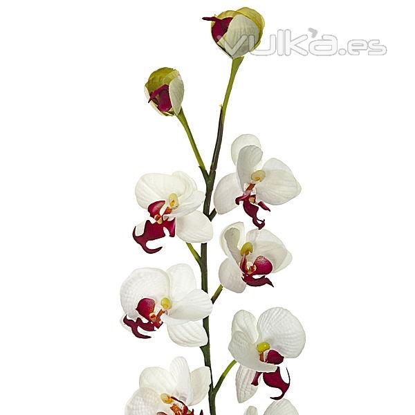 Rama artificial flores orquideas blancas cereza pequeas con hojas en lallimona.com (detalle 1)