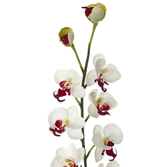 Rama artificial flores orquideas blancas cereza pequenas con hojas en lallimonacom (detalle 1)