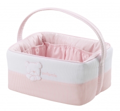 Cesta cuadrada orson rosa, de petit praia