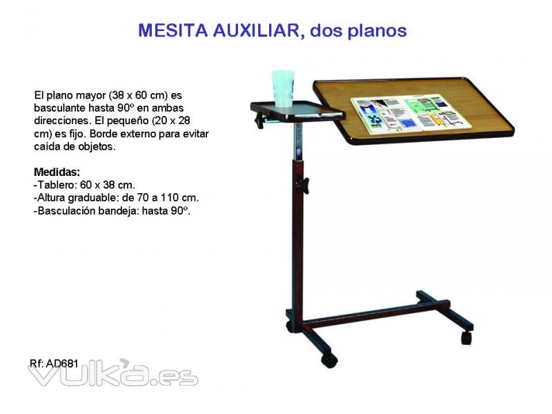 MESITA AUXILIAR 2 PLANOS REGULABLE