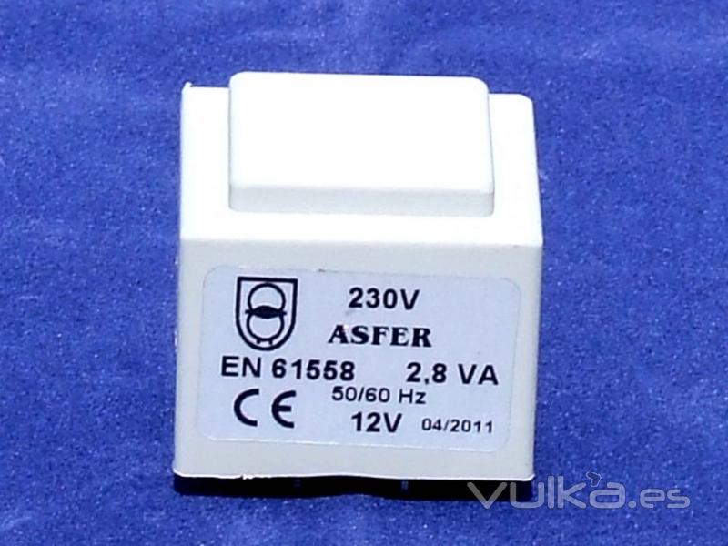 Transformador Encapsulado 230V/12V  2,8 VA