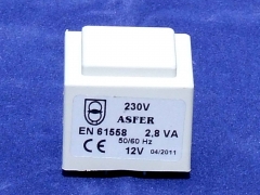 Transformador encapsulado 230v/12v  2,8 va