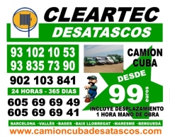 Desatascos Terrassa · Cuba x 99 Euros · Desatascos Terrassa T.93 102 10 53 Movil: 605 69 69 49