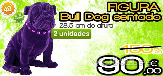 Figura BullDog sentado 2 unidades