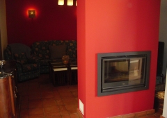 salon chimenea a dos caras