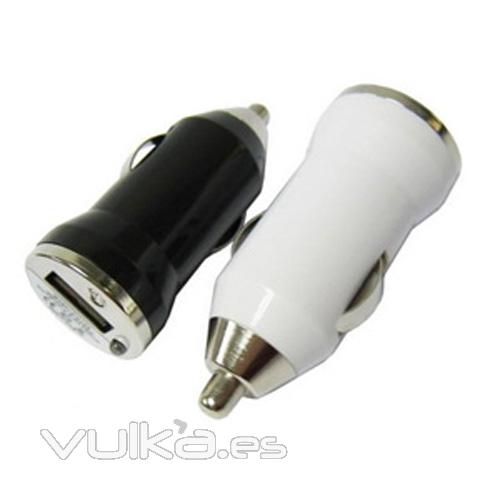 Adaptador cargador USB con 1 puerto USB, para mechero coche. Ref. MAACC2