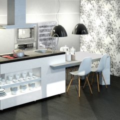 Serie blanco brillo de 25x75cm, paredes de cocina, revestimiento