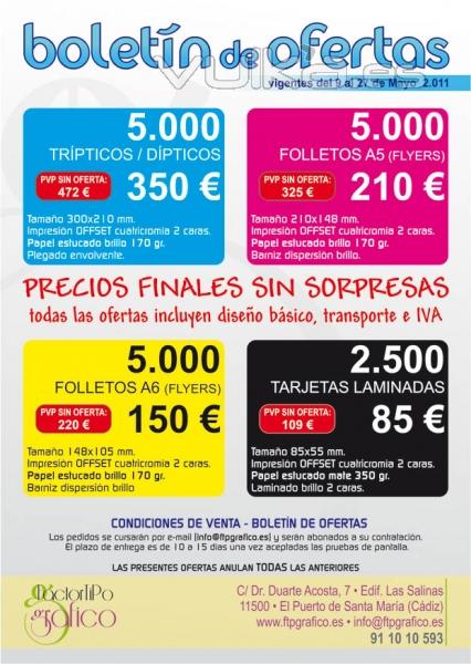 Boletn de ofertas artes grficas mes de Mayo