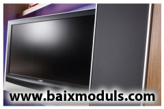 Comedor moderno con auxiliar giratorio para tv iluminado con leds