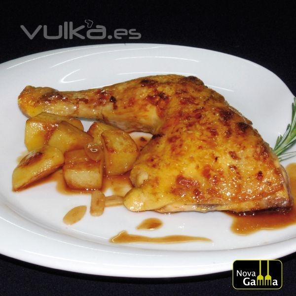 POLLO AL AJILLO CON PATATAS. PLATOS PRECOCINADOS DE ALTA GAMA.