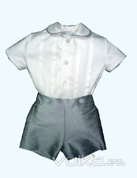 Colección Fiesta Conjunto para niño. Pantalon de seda. Conjunto de niño para ceremonia.